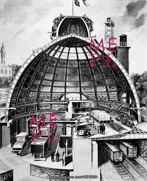 : Paris Exposition 1900. Cut-away view of the Schneider's : Paris Exposition 1900. Cut-away view of the Schneider's