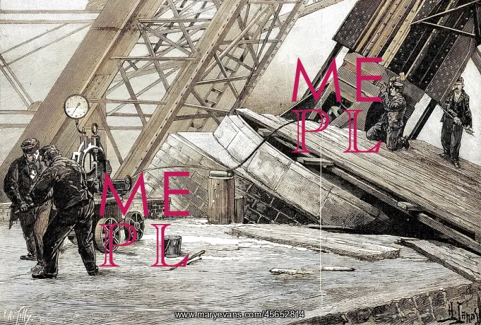 : Paris, France - Tour Eiffel, construction : Paris, France - Tour Eiffel, construction