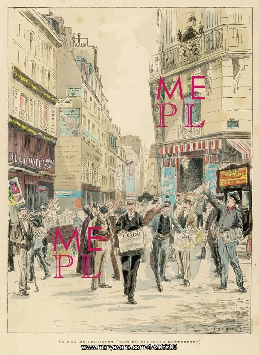 : PARIS STREET SCENE 1893 : PARIS STREET SCENE 1893