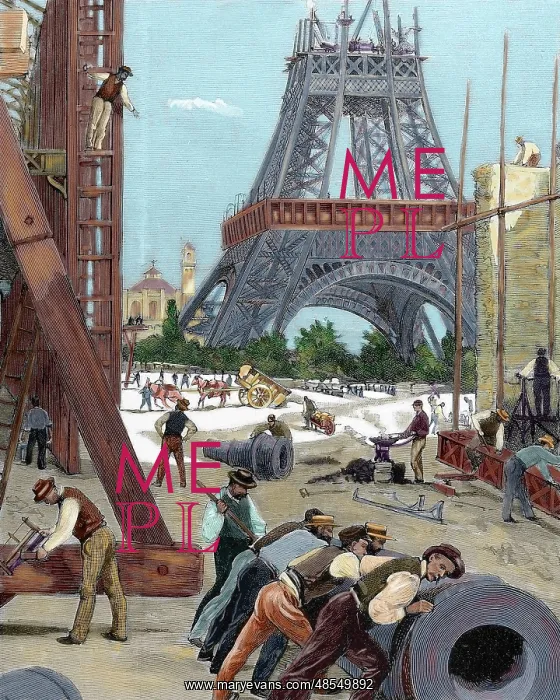 : Paris. Universal Exhibition of 1889. Construction of the Eif : Paris. Universal Exhibition of 1889. Construction of the Eif