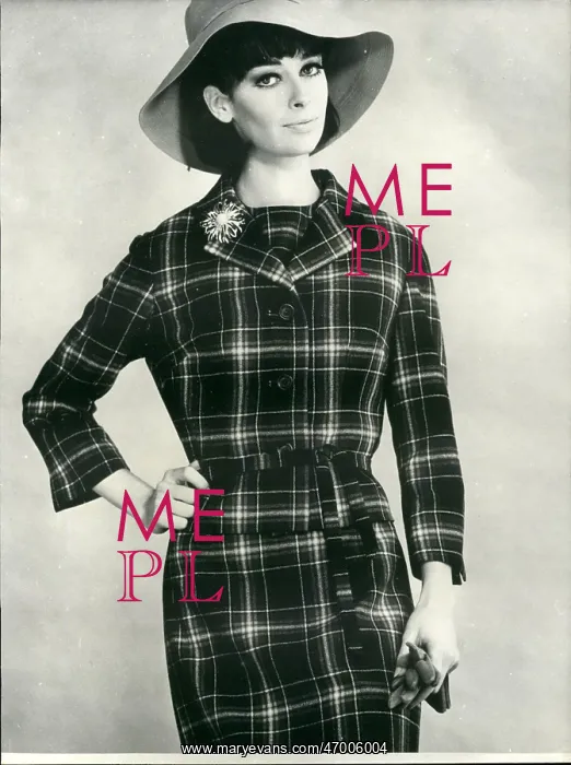 : Parisian model in Scottish style spring outfit : Parisian model in Scottish style spring outfit
