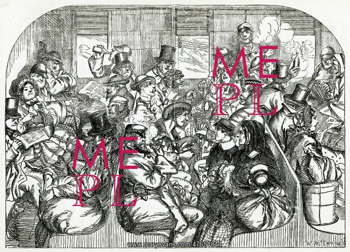 : Parliamentary train, interior of third class 1862 : Parliamentary train, interior of third class 1862