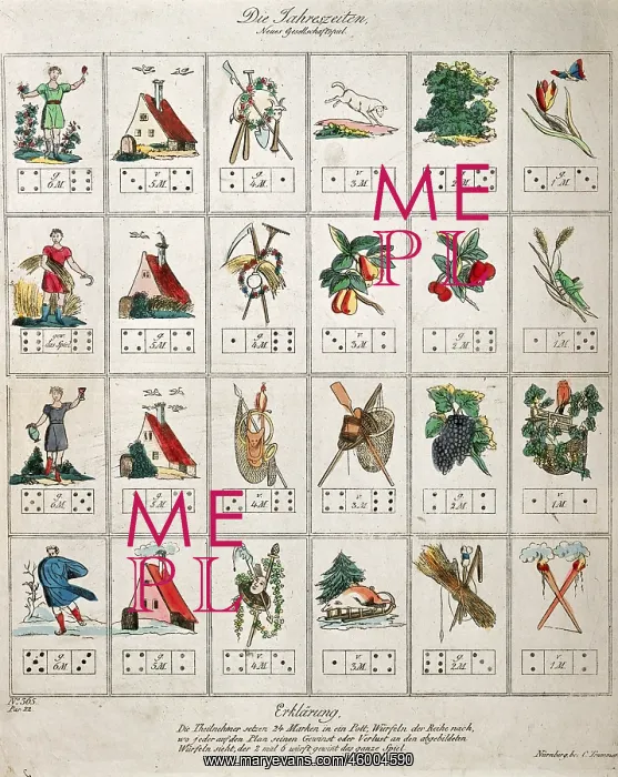 : Games. Parlour games, the seasons, sheet with rules : Games. Parlour games, the seasons, sheet with rules