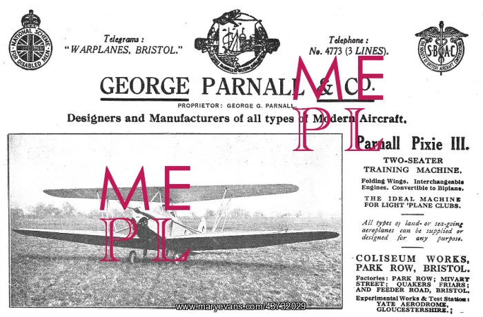 : Parnall Pixie III Two Seater Training Machine : Parnall Pixie III Two Seater Training Machine