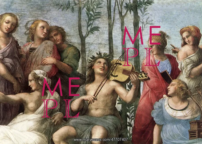 : Parnassus, Central Section, with Apollo, by Raphael : Parnassus, Central Section, with Apollo, by Raphael