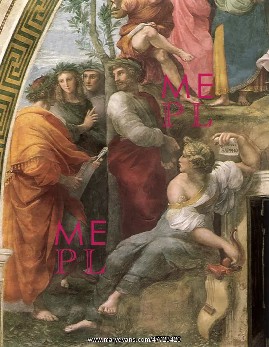 : Parnassus, Lower Left, with Sappho, by Raphael : Parnassus, Lower Left, with Sappho, by Raphael