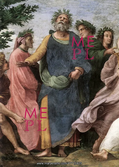 : Parnassus, Upper Left, with Homer, by Raphael : Parnassus, Upper Left, with Homer, by Raphael