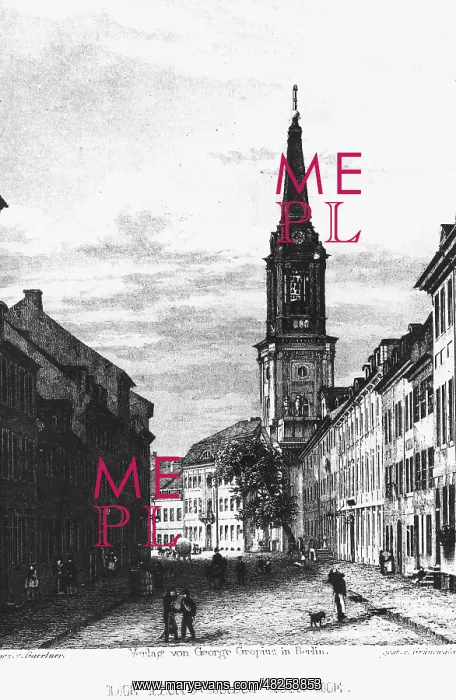 : The Parochialkirche in Berlin, 1828 : The Parochialkirche in Berlin, 1828
