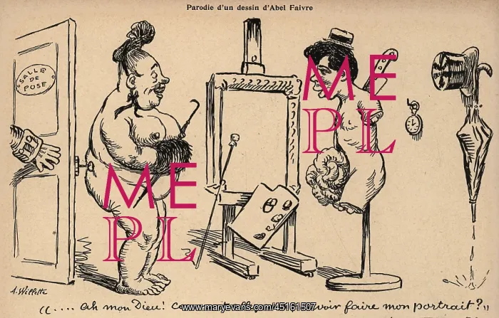 : Parody of A Drawing by Abel Faivre : Parody of A Drawing by Abel Faivre