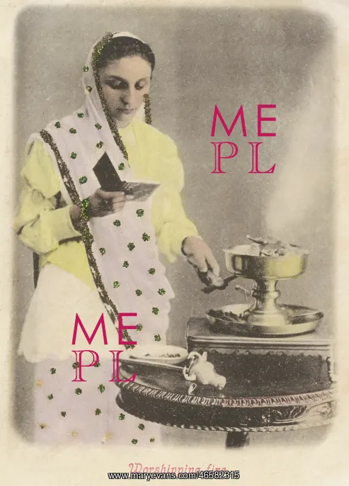 : A Parsi woman at a fire altar : A Parsi woman at a fire altar