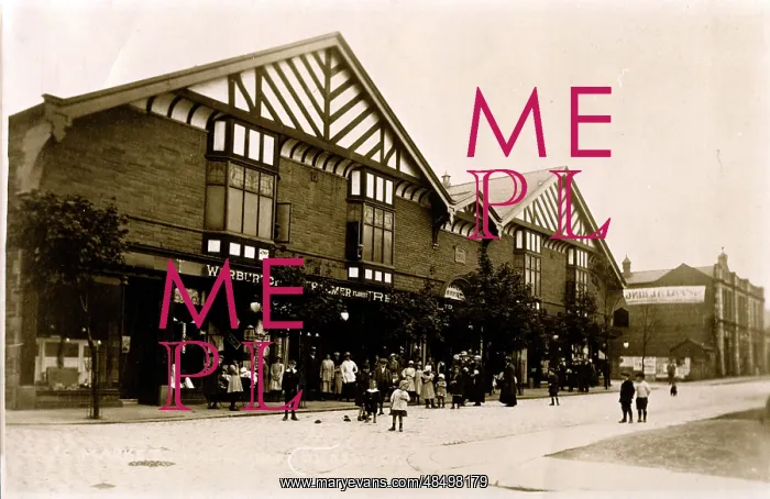 : Part-timbered Market Hall Building, Unknown Location : Part-timbered Market Hall Building, Unknown Location