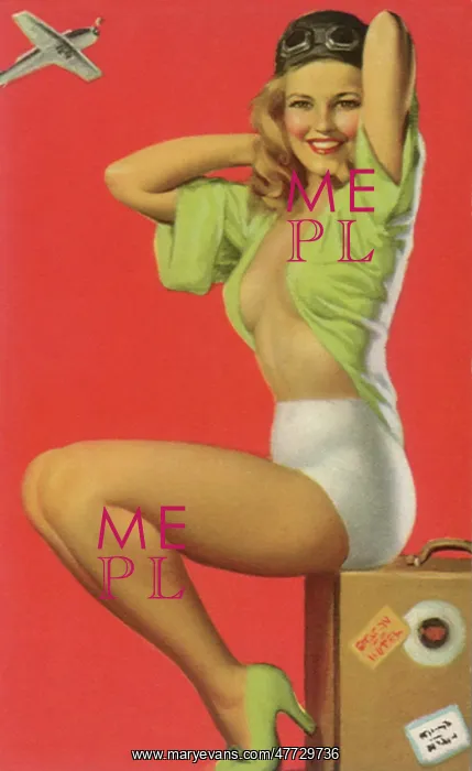  : Partially Dressed Woman sits on Suitcase