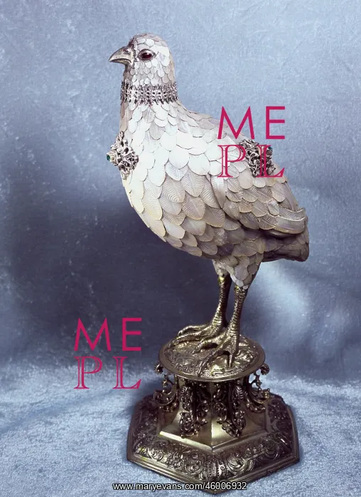 : Partridge. centre piece, partridge with removable head, by Friedrich Hillebrand : Partridge. centre piece, partridge with removable head, by Friedrich Hillebrand