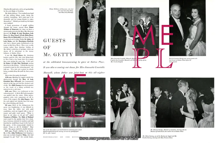 : Party given by Paul Getty at Sutton Place : Party given by Paul Getty at Sutton Place