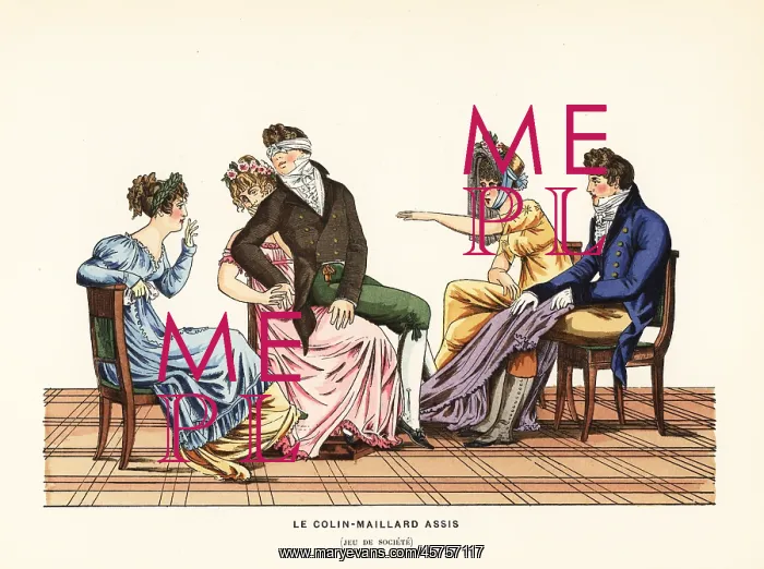 : Party goers playing the game of Seated Blind Man's Buff : Party goers playing the game of Seated Blind Man's Buff