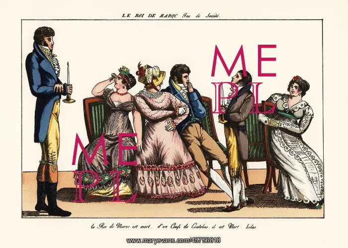 : Party goers playing the parlour game of The King of Morocco : Party goers playing the parlour game of The King of Morocco