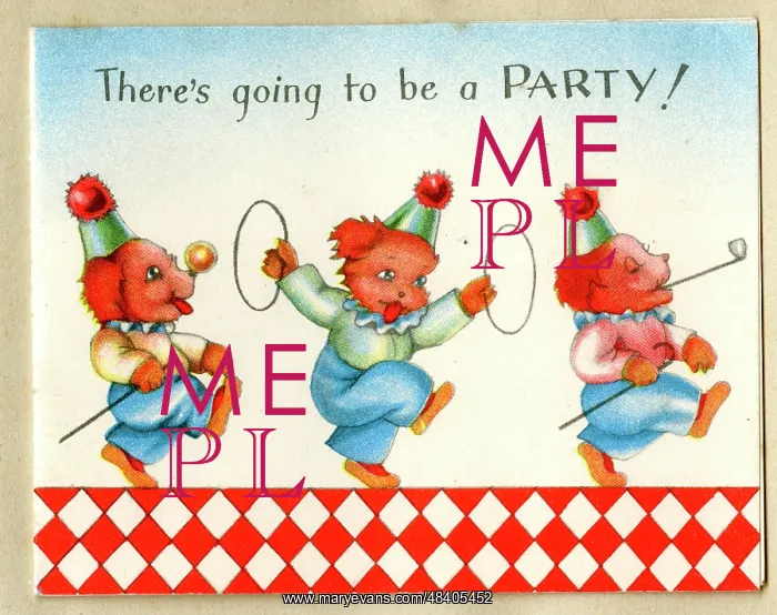  : Party Invitation Card, Three Dogs