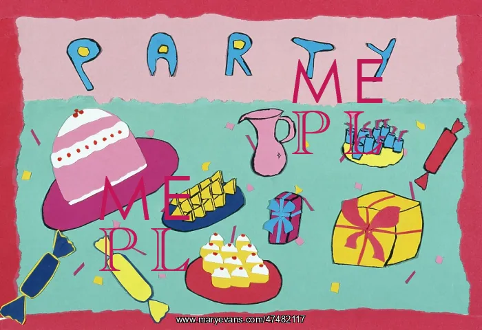 : Party Table ' table laid with cake etc : Party Table ' table laid with cake etc