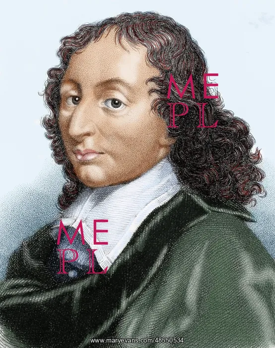 : Pascal, Blaise (1623-1662). Colored engraving : Pascal, Blaise (1623-1662). Colored engraving