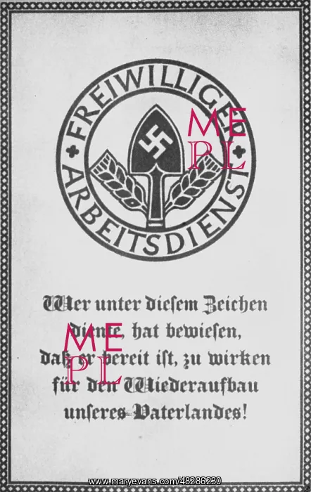 : Pass of the Freiwilliger Arbeitsdienst - Voluntary : Pass of the Freiwilliger Arbeitsdienst - Voluntary