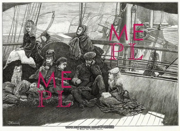 : Passagers On Board Dundee Steamer 1873 : Passagers On Board Dundee Steamer 1873