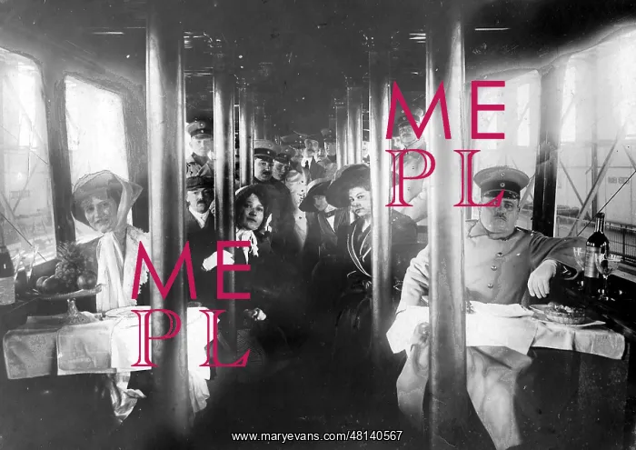: Passenger cabin of a dirigible balloon, 1912 : Passenger cabin of a dirigible balloon, 1912