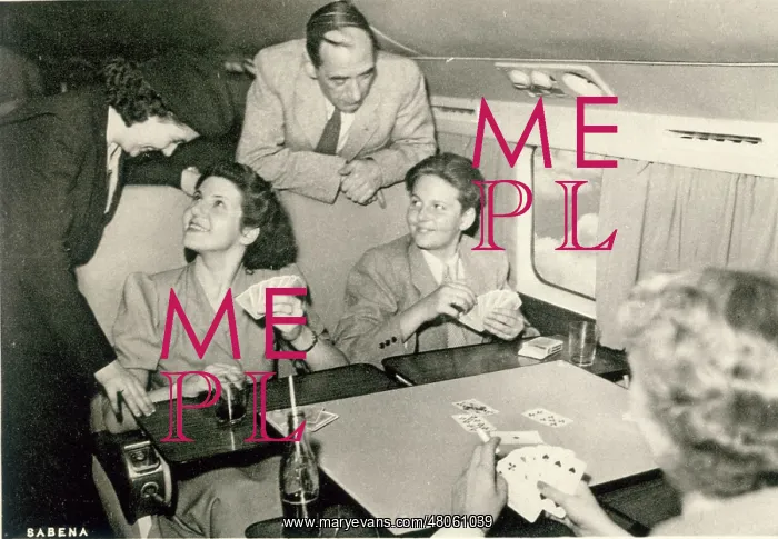 : Passengers aboard a Sabena Douglas DC-6 : Passengers aboard a Sabena Douglas DC-6