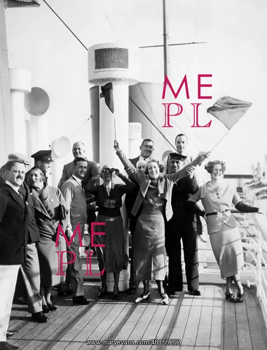 : Passengers on board the cruise ship Alcantara, 1932 : Passengers on board the cruise ship Alcantara, 1932