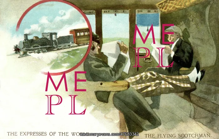 : Passengers in a compartment, The Flying Scotsman