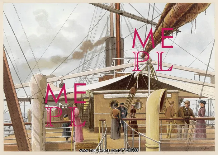 : Passengers on deck on a ship : Passengers on deck on a ship
