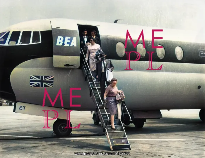 : Passengers disembarking from a plane, Heathrow Airport : Passengers disembarking from a plane, Heathrow Airport