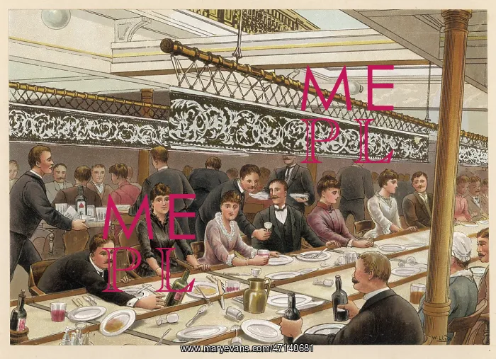  : Passengers eating dinner on a cruise ship