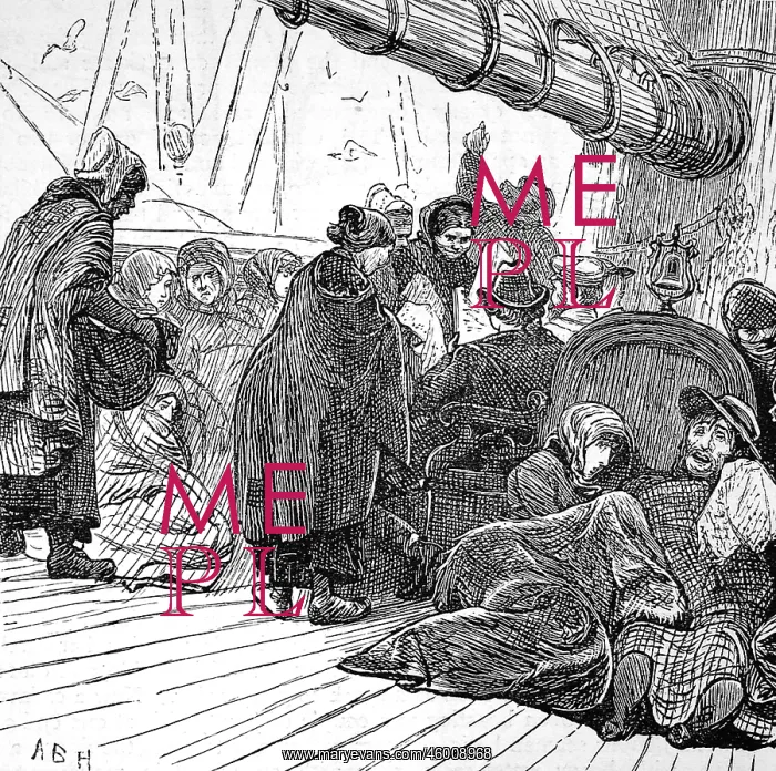: Passengers on an Emigrant Ship, Atlantic, 1870 : Passengers on an Emigrant Ship, Atlantic, 1870