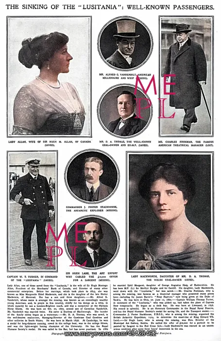 : Passengers of the Lusitania : Passengers of the Lusitania