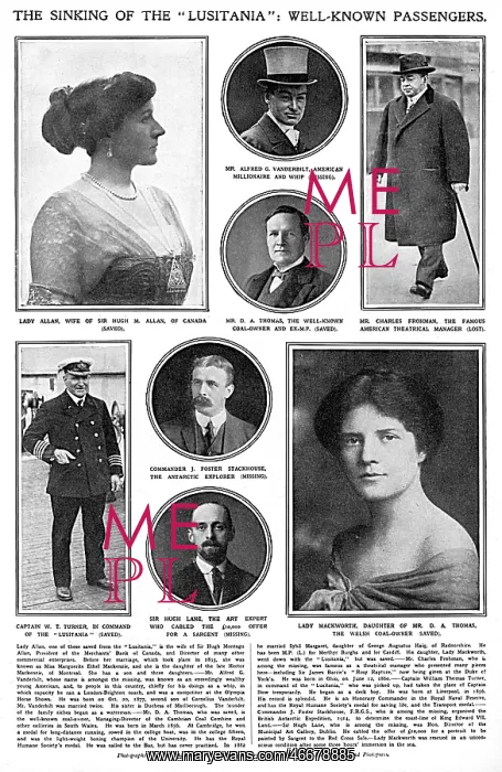 : Passengers of the Lusitania : Passengers of the Lusitania