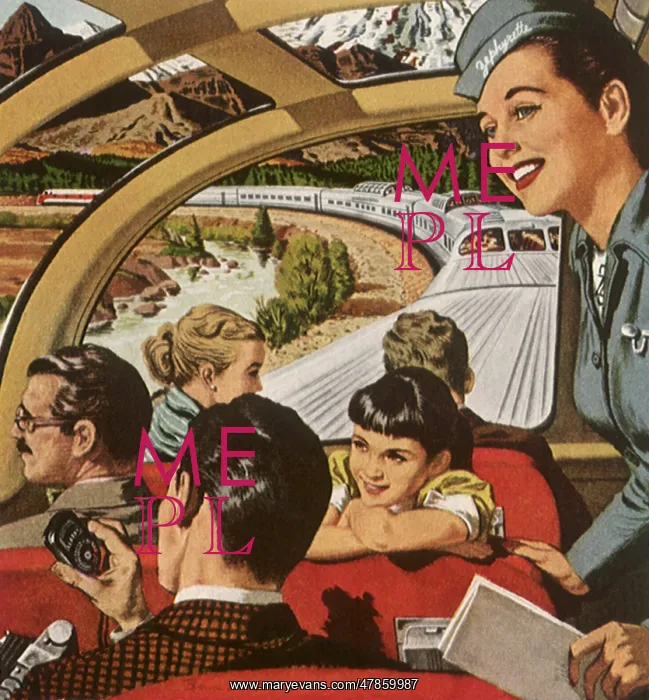 : Passengers on a Vista-Dome Train : Passengers on a Vista-Dome Train