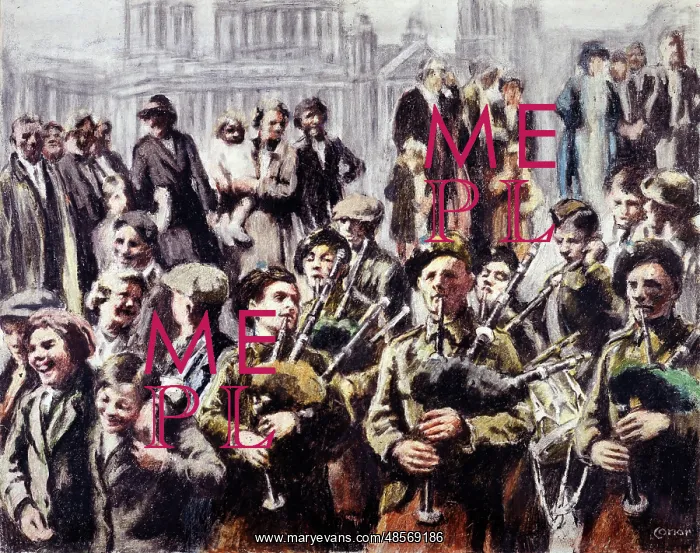 : Passing the City Hall, Belfast, during a Recruiting March : Passing the City Hall, Belfast, during a Recruiting March