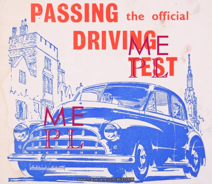 : Passing the official driving test advert, vintage : Passing the official driving test advert, vintage