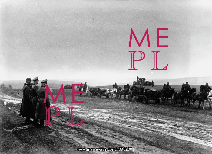 : Passing by units of a German cavalry division, 1941 : Passing by units of a German cavalry division, 1941