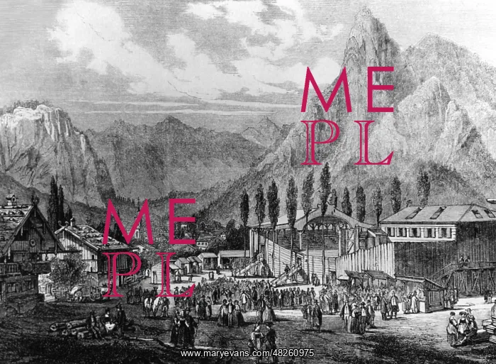 : Passion Play in Oberammergau, around 1860 : Passion Play in Oberammergau, around 1860