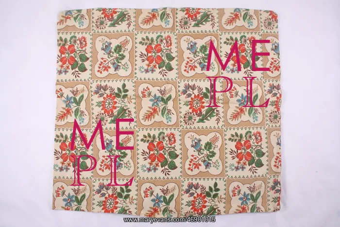 : Patchwork print fabric, red flower print, 1970's : Patchwork print fabric, red flower print, 1970's