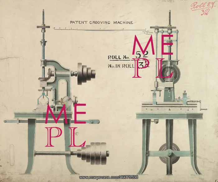  : Patent grooving machine, front and side elevations