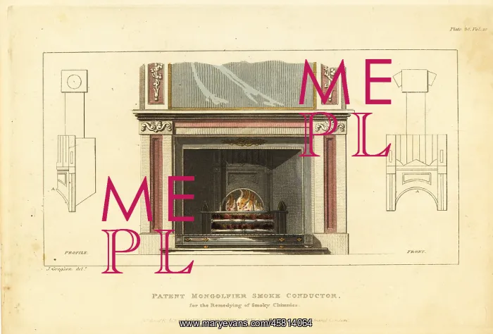 : Patent Mongolfier smoke-conductor fireplace : Patent Mongolfier smoke-conductor fireplace
