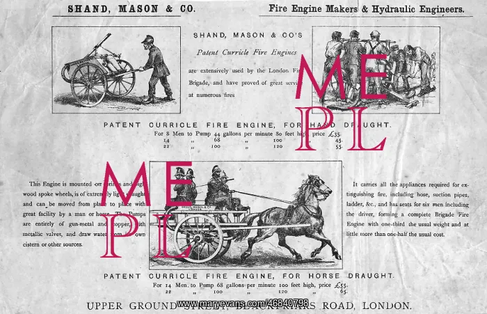 : Patent poster for Shand, Mason & Co : Patent poster for Shand, Mason & Co