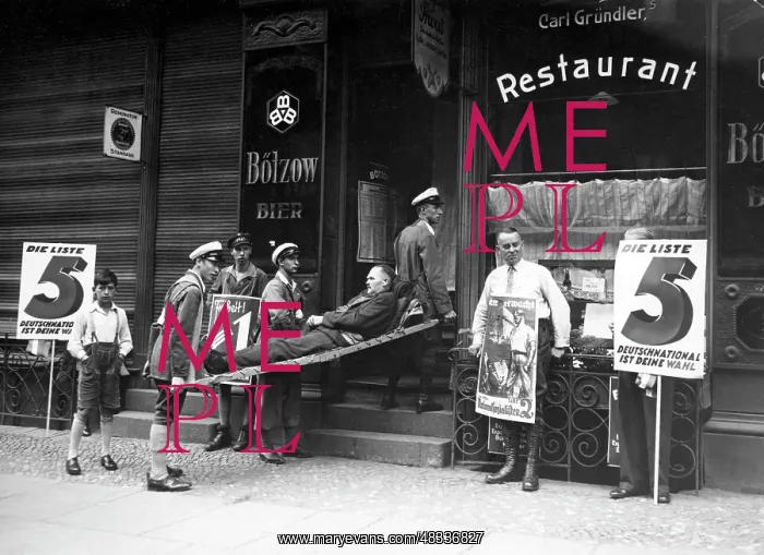 : Patient is being carried to vote, 1932 : Patient is being carried to vote, 1932