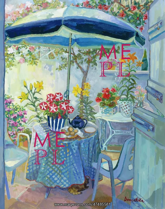 : Patio Flowers ' with table, chairs & sunshade : Patio Flowers ' with table, chairs & sunshade