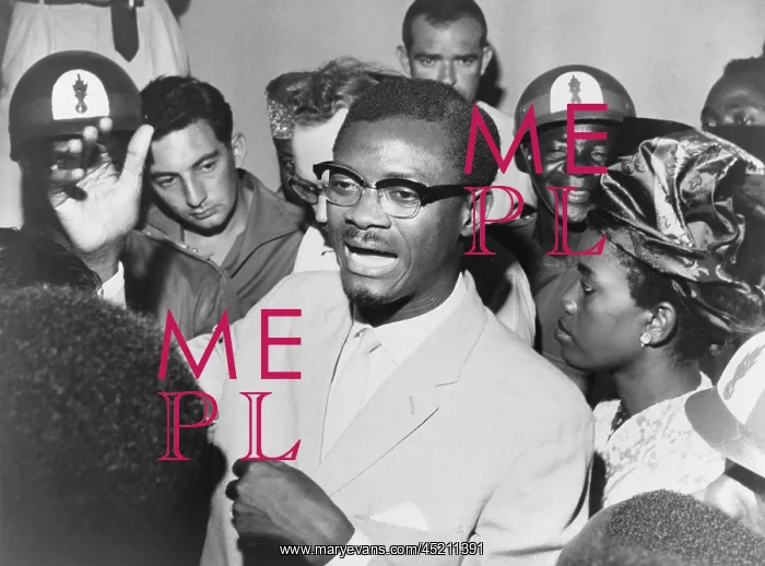 : Patrice Lumumba (1925-1961) speaking with ? : Patrice Lumumba (1925-1961) speaking with ?