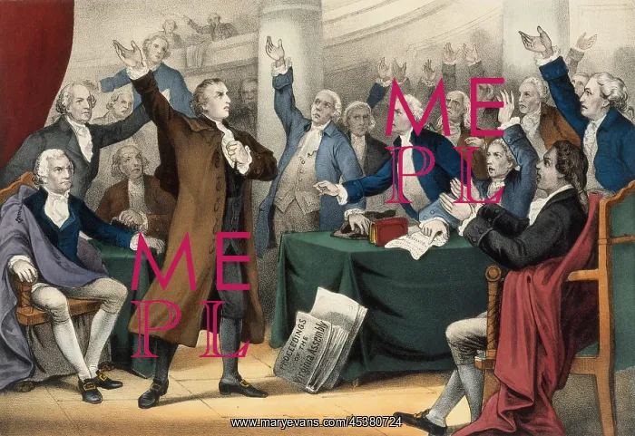 : Patrick Henry delivering his great speech : Patrick Henry delivering his great speech