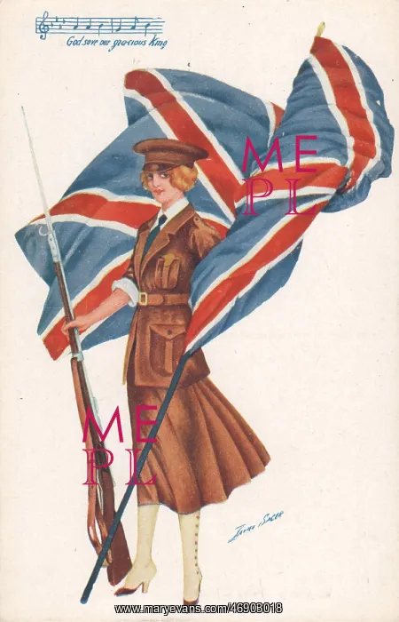 : Patriotic postcard, God Save Our Gracious King, WW1 : Patriotic postcard, God Save Our Gracious King, WW1