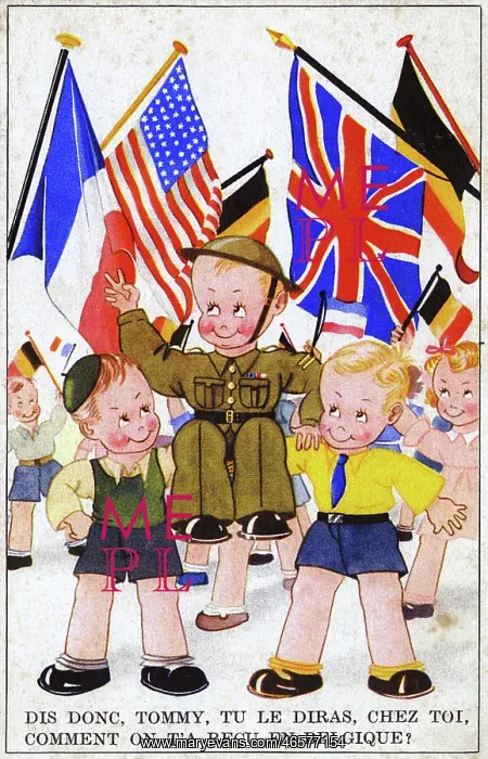 : Patriotic Propaganda Postcard - WWII : Patriotic Propaganda Postcard - WWII
